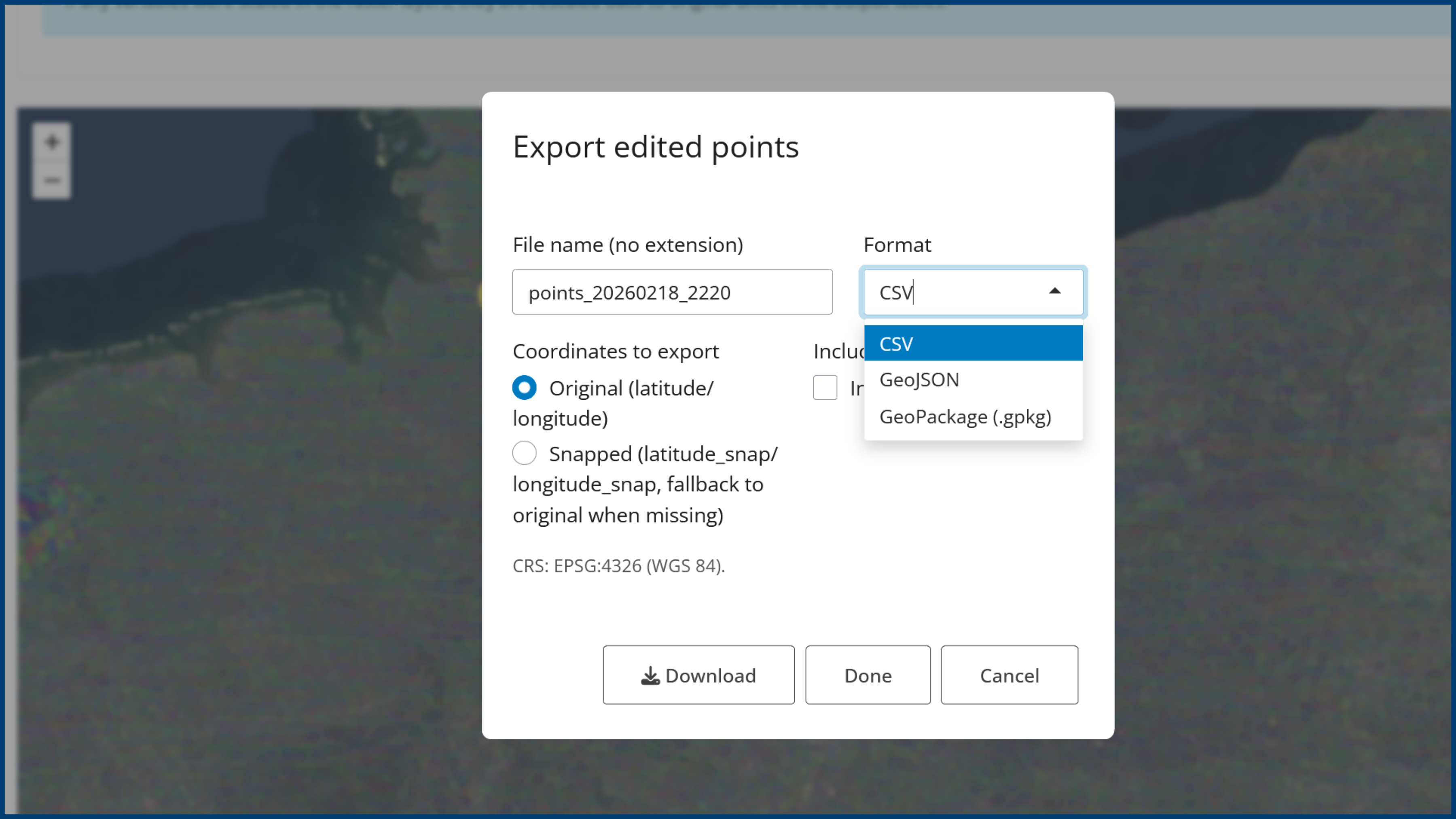 Export points from the Point Editor using Save as
